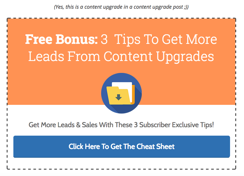 Authority Hacker ends the Content Upgrade article, with - an excellent Content upgrade