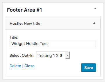 Hustle widget Settings