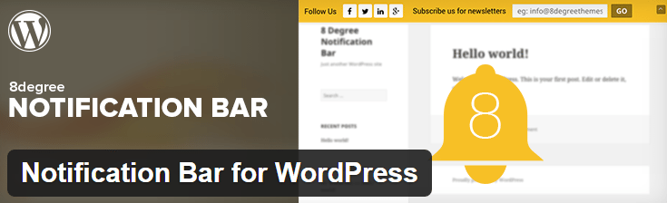 8Degree Notification Bar for WordPress plugin screenshot