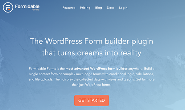 Screenshot of Formidable Forms Home Page