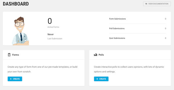 A look at the Forminator dashboard