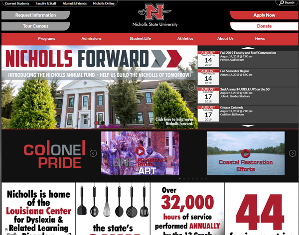 Nicholls State University website - powered by WordPress!