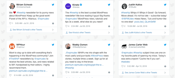 an example of how the whip uses social proof