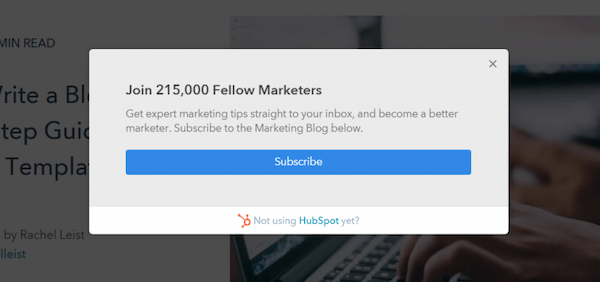 An example of HubSpot using social proof in their sign up form