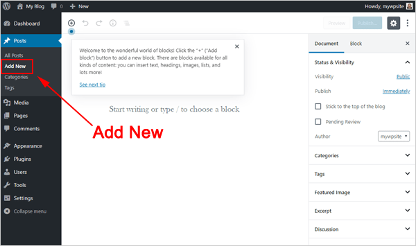 Create a new post ...