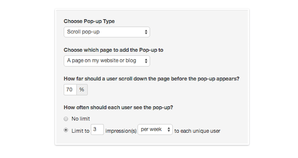 A look at how scroll pop-ups are activated