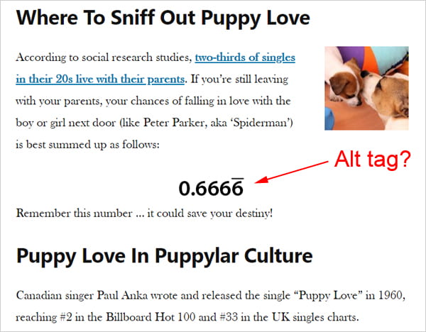 Example of post containing an image depicting a recurring number.