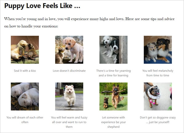 Sample post of an image gallery.