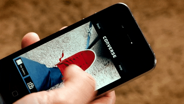 Conver's AR app to try their shoe styles virtually with your phone