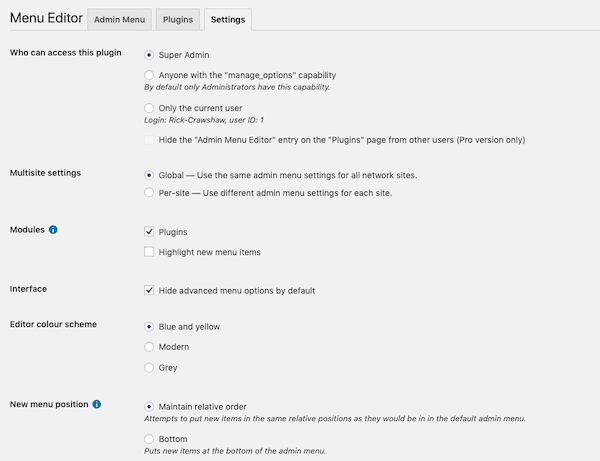 Users can also adjust the settings of their menus made with the editor