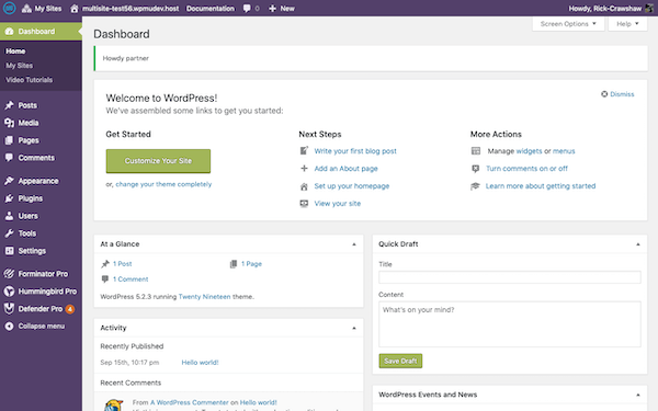 Using branda you can change up the color of the admin dashboard and menus