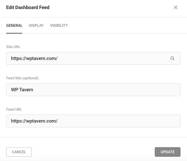 you can add custom news feeds to your dashboard for users