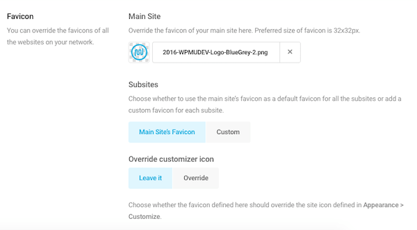 Add custom favicon's to different sites on your network