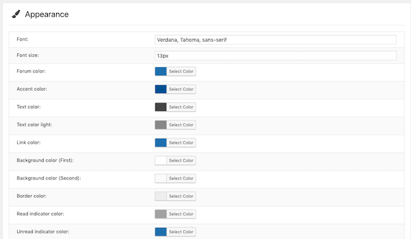 Adjust the appearance of your forum
