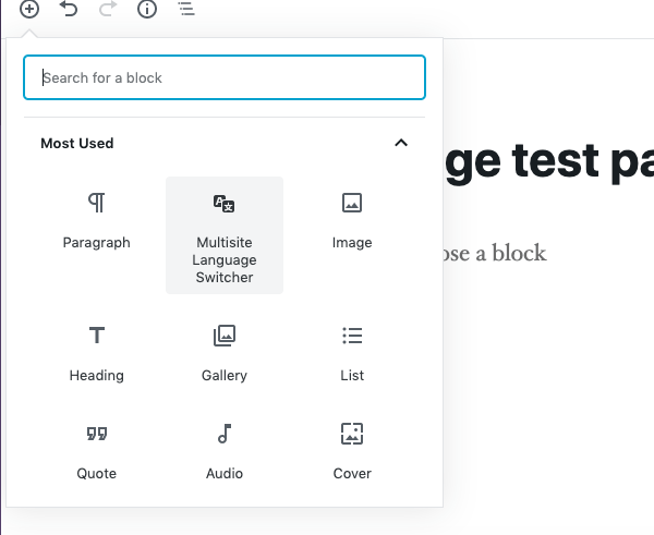 Multisite Language Switcher is also gutenberg compatible