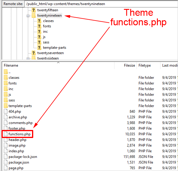 Theme Functions PHP File inside Theme directory