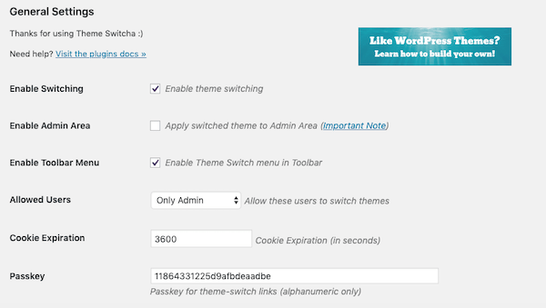 Adjust the theme switcha settings to easily allow users to switch themes