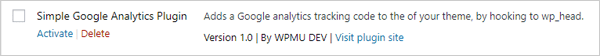 WordPress Google Analytics plugin google analytics plugin