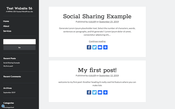 The first impression of what this theme looks like