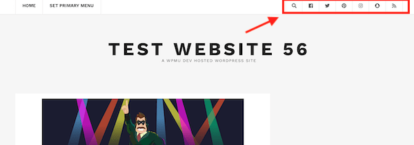 Add social links to your header