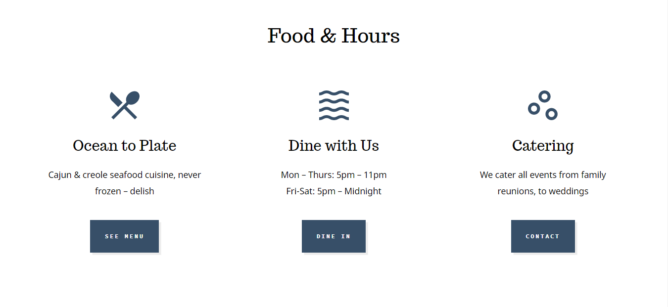 Screenshot of the Features block from the CoBlocks plugin designed in the Go theme.