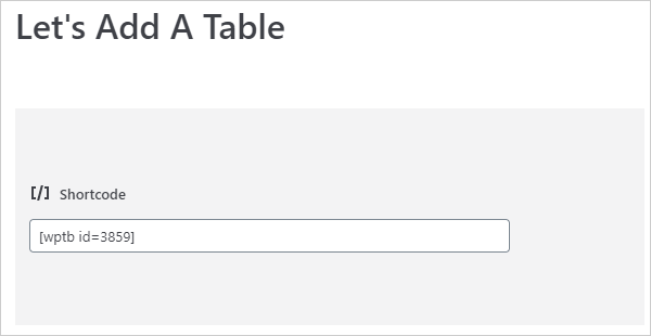 Screengrab of Gutenberg Shortcode block.