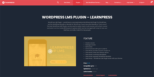 LearnPress homepage.