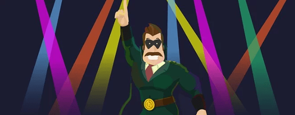 Hustle superhero throwing some disco moves