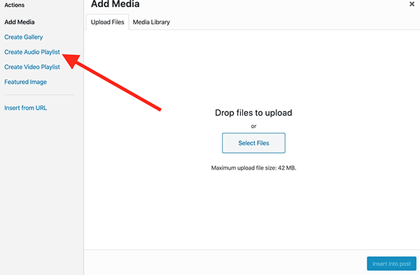 Create audio playlist in WordPress.