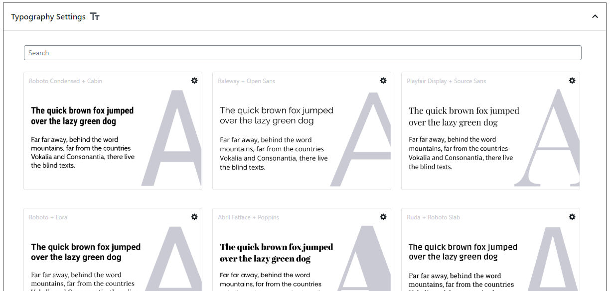 Screenshot of the Typography Settings tab on the EditorsKit settings screen.