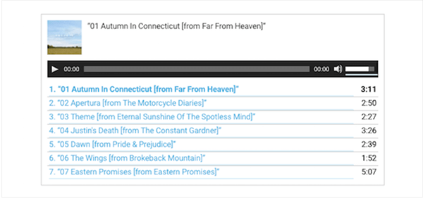 Final playlist in WordPress.