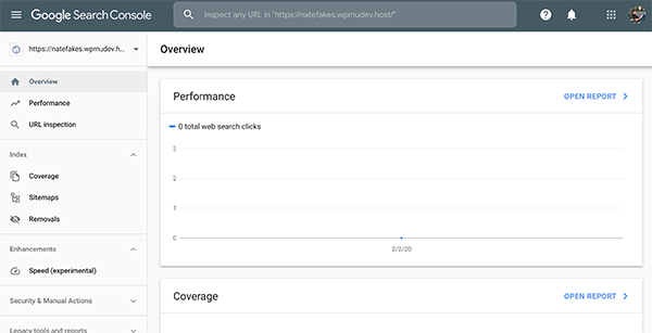 What the Google Search console database looks like.