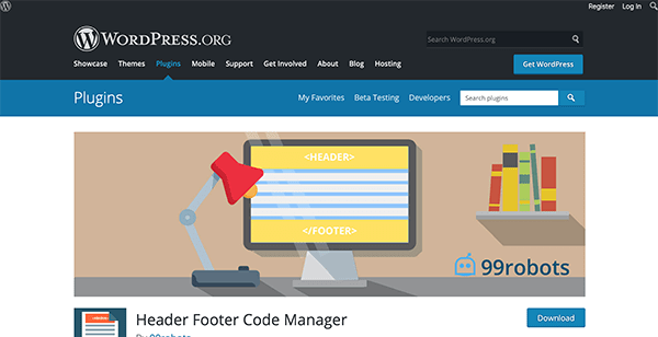 Header Footer Code Manager Homepage.