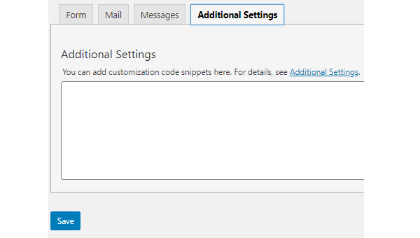 Screenshot of where you can add your own custom code.