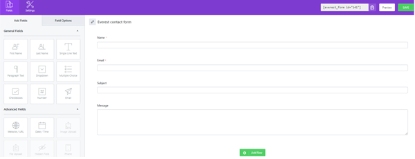 Screenshot of the Everest Forms interface.