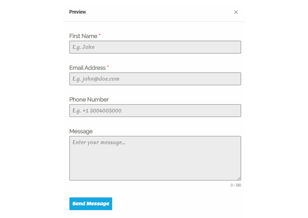 Showing an example where the fonts on the form have been changed.