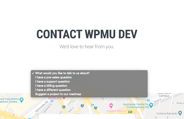 An example of our own WordPress contact form