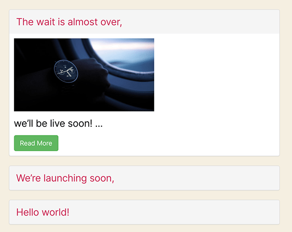 Content Views preview.