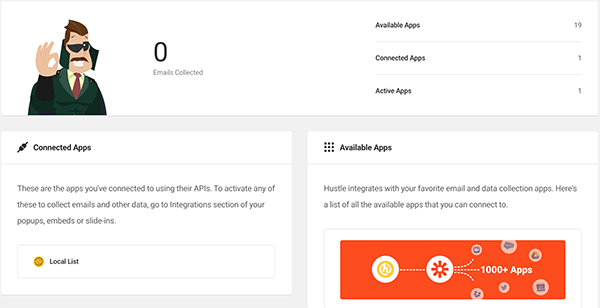 Hustle email integration.