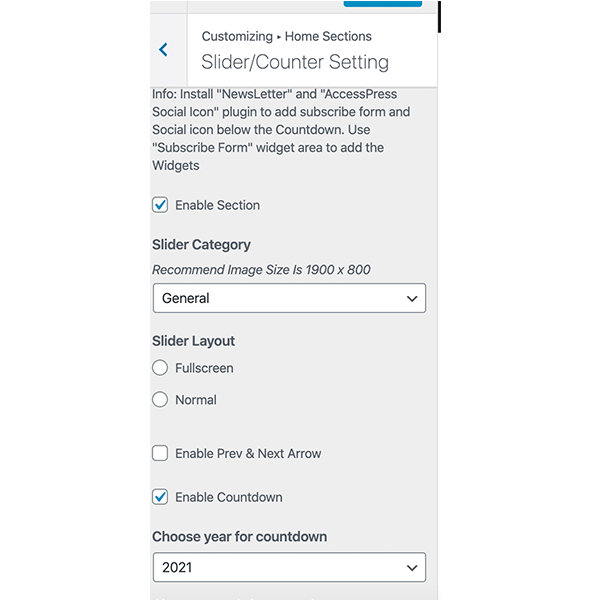 Launcher timer settings.
