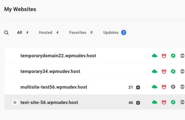 Start by selecting the website you'd like to activate your WAF on.