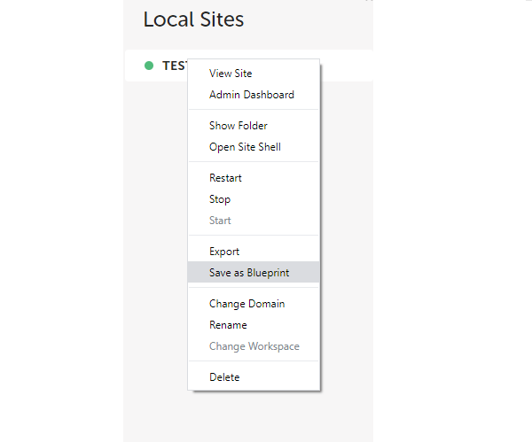 Showing the option to save as a blueprint.