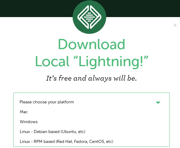 Screenshot of the Local website