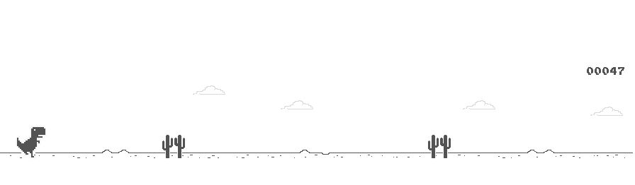 Screenshot of the default output of the Block-a-saurus plugin game.