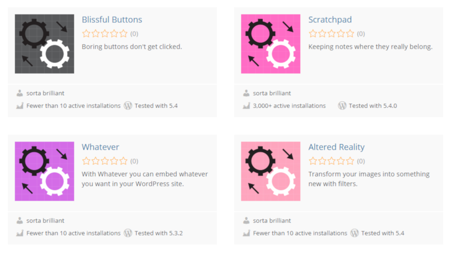 Screenshot of the block directory page on WordPress.org.