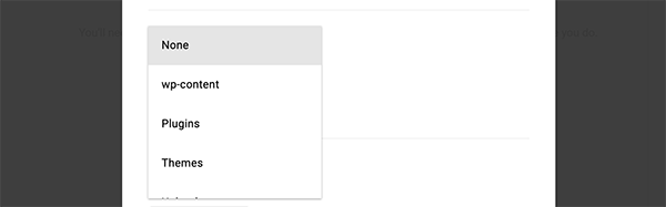 Path restrictions dropdown.