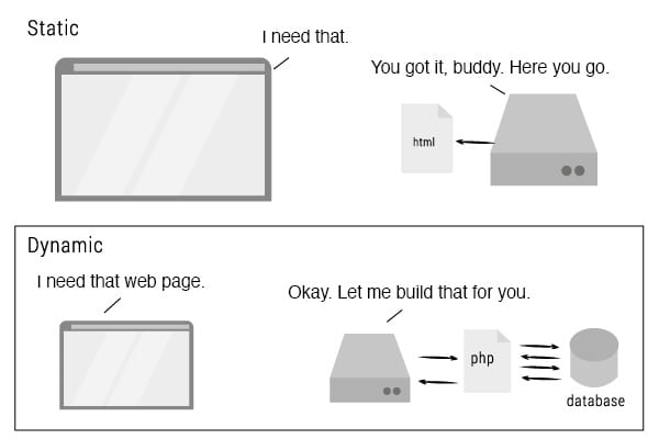 Static and dynamic differences TTFB.