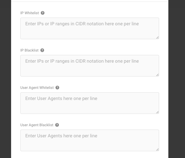 Choose to block or allow various party's with our WAFs blacklist and whitelist features.