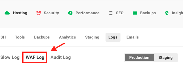 Use our WAF log to identify attackers and rulesets.