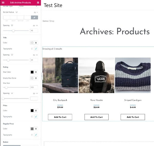 Edit Archives Products.